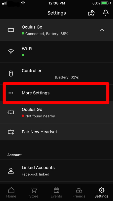 Oculus Go - Enabling developer mode - step 1