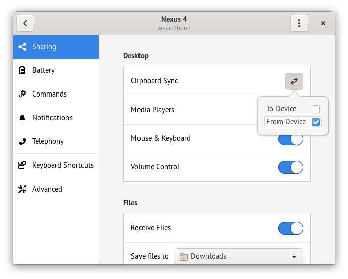 Device Settings - Clipboard