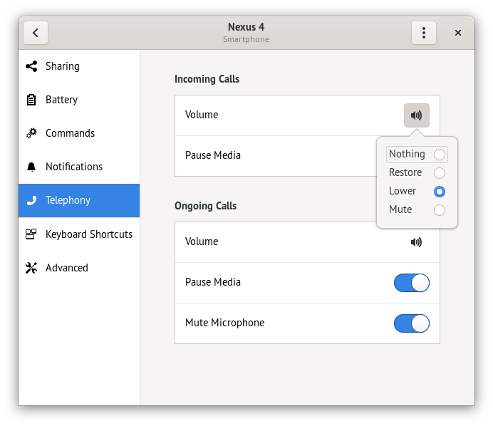 Telephony Settings