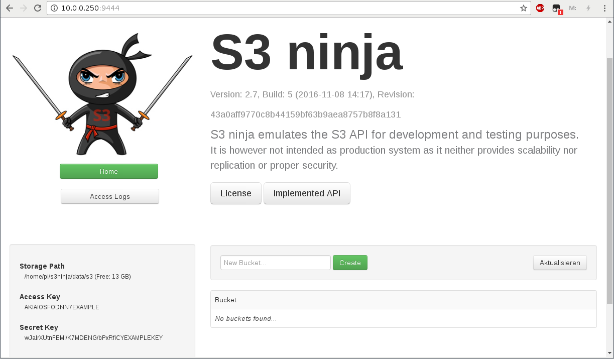 S3ninja web user interface