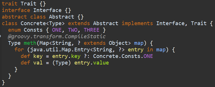 Semantic highlighting of Types (before)