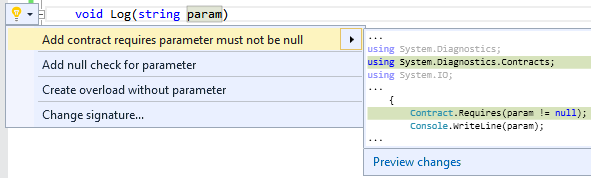 ContractRequiresNotNullCodeRefactoring