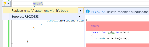 RedundantUnsafeContextAnalyzer