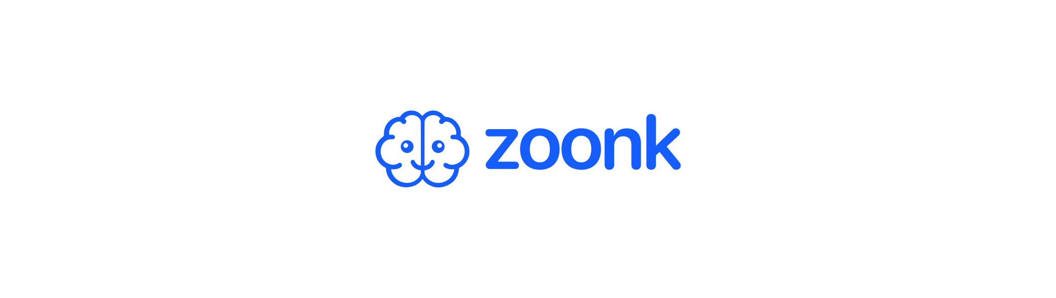 Zoonk logo (a smiley brain) on the first line. Below it says 'learn anything with interactive courses'